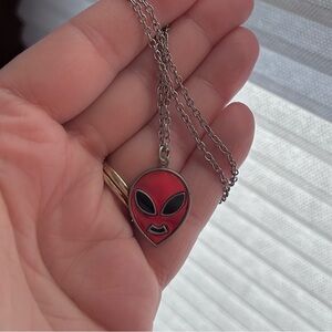 90s/00s Red Alien necklace